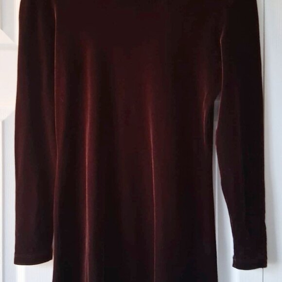 Banana Republic Burgundy Stretch Velour Party Holiday Dress - Picture 9 of 9